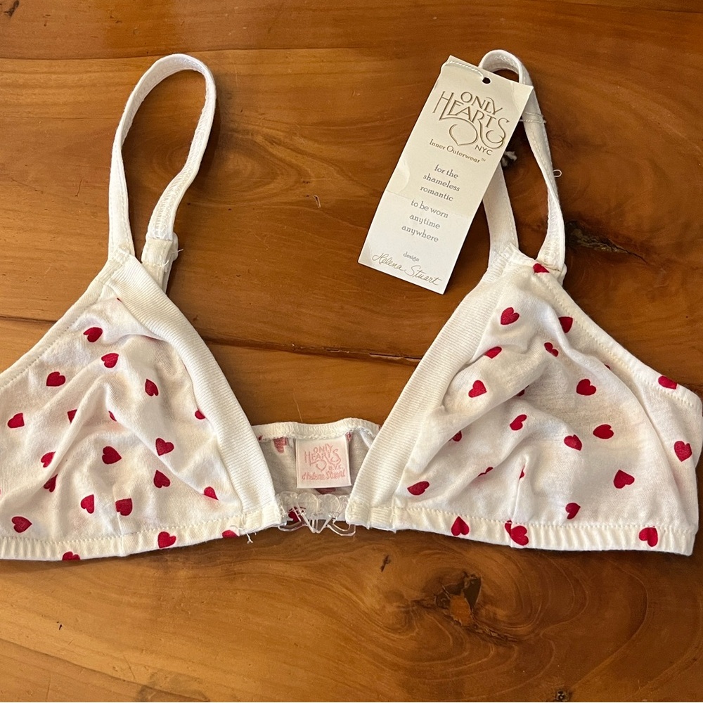 Only Hearts Red Heart Print Bralette NEW WITH TAG